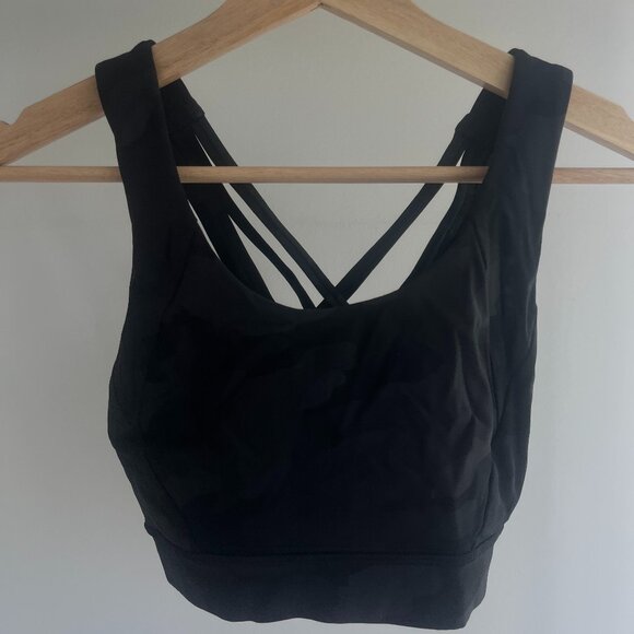 Lululemon High Coverage Sports Bra Dark Camo Print - Picture 1 of 3
